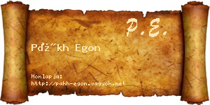 Pákh Egon névjegykártya